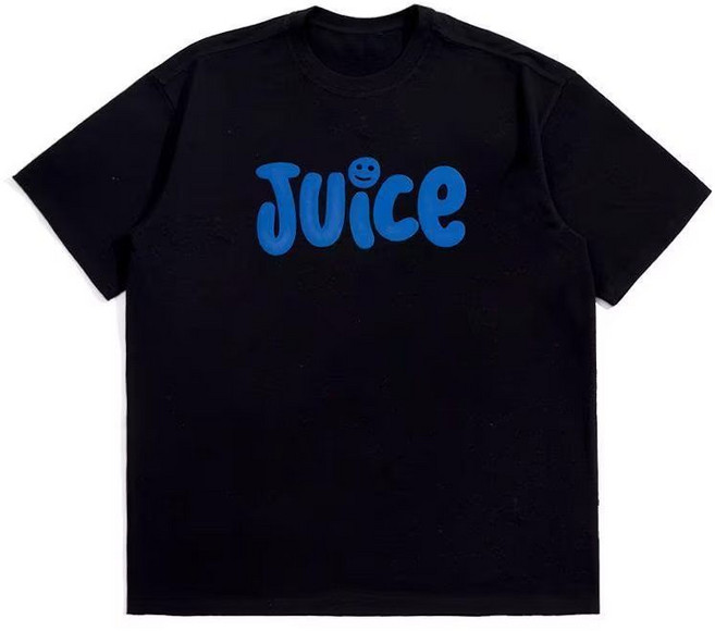 Juice 短袖T恤 潮流印花設計, 1個, 黑色S