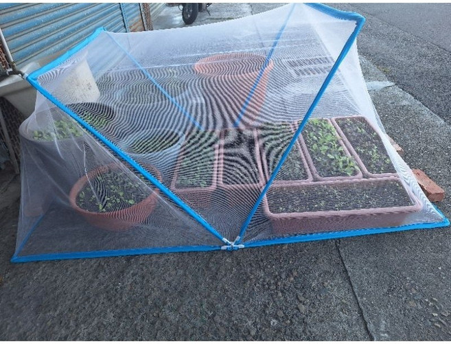 庭院防蟲鳥罩 幼苗防護罩 露營雙人防蚊罩 加大尺寸190x180x80公分, 整組+固定器體積長.請選宅配不然無法出貨