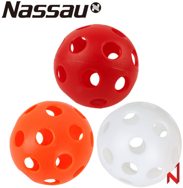 낫소 플로어볼 볼 NSC-R236BB 1개 ORWHRD, 레드