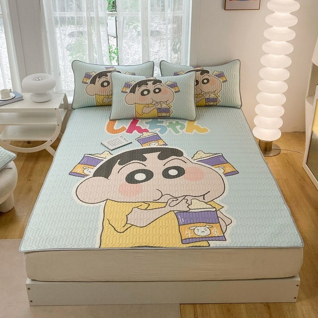 짱구 아이스 실크 쿨매트 여름용, 밀크티 신짱, 150cmx200cm