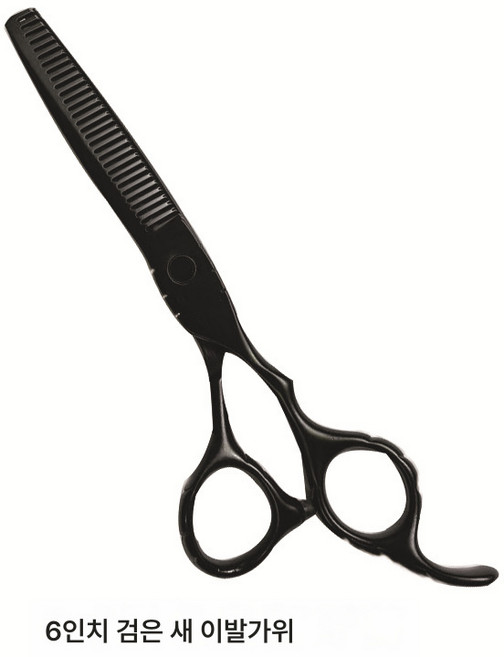 6인치 블랙버드 플랫커팅커트 이발가위 헤어가위, 블랙 버드 가위, 하나, 1개