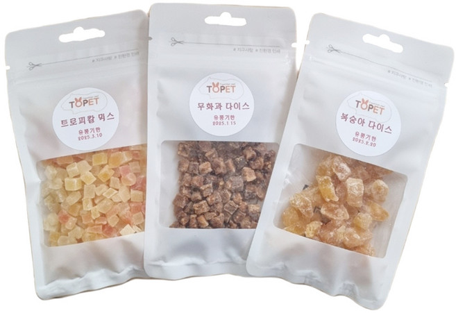 투펫 건조 과일 세트 3종류/무료배송/햄스터/토끼/소동물간식, 1개