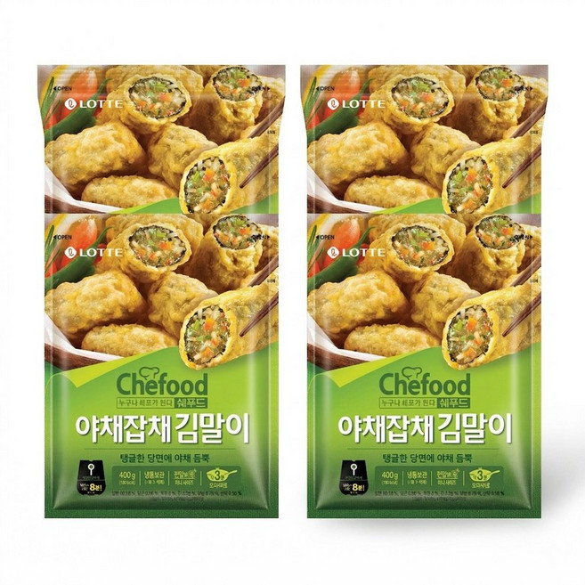 쉐푸드 야채잡채 김말이 튀김 400g 4개