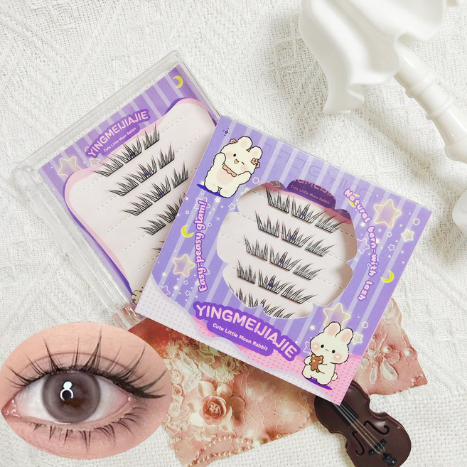 풀 필요없은 자연 속눈썹 3D인조속눈썹 세트11-13mm(다양한 스타일 가능 여성 메이크업 필수품), 6 rows of dense YFXMJ 80