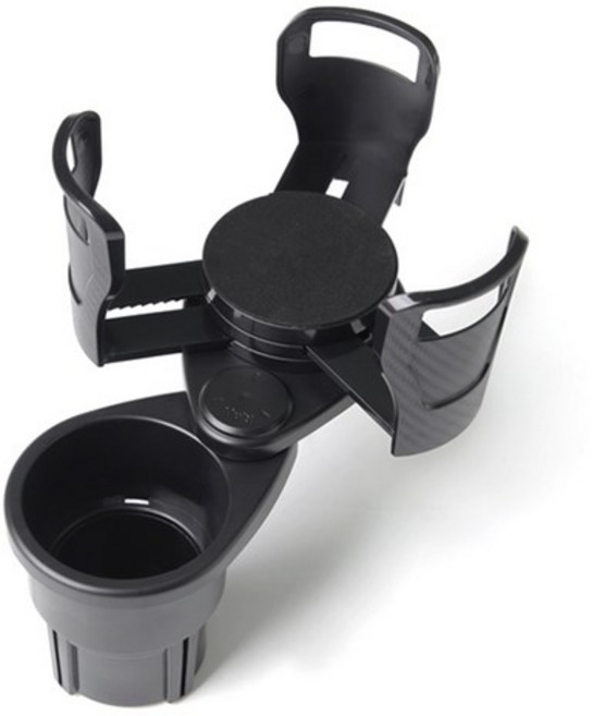 아이예스 차량용 2단 멀티 수납 폭조절 컵홀더 IY-360HD, 1개, 블랙