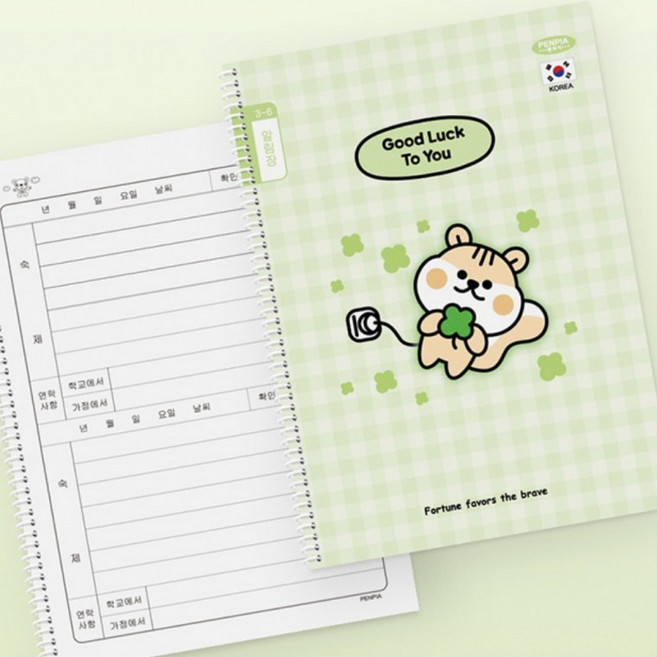 플유 팬피아 초등 스프링노트 3-6 알림장 랜덤 1권 새학기 준비물 고학년 공책, 1개, 상세페이지 참조