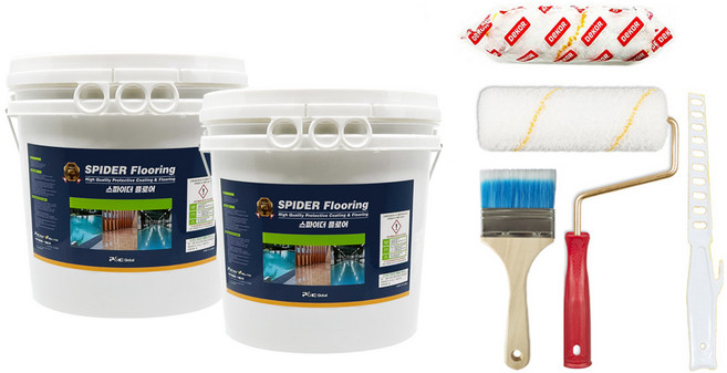 스파이더 후로어 빈티지 바닥인테리어 카페 상가 주차장 수성 에폭시 페인트 3kg 6kg 18kg 투명 / 유색, 3kg 투명+최고급형 도구세트, 1개