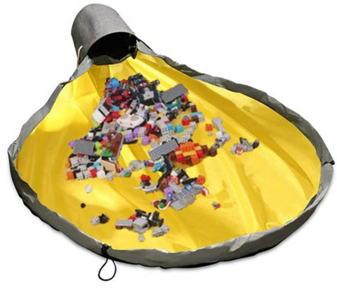 블럭 정리매트 접이식 레고 정리함 세트 블랙, 1개