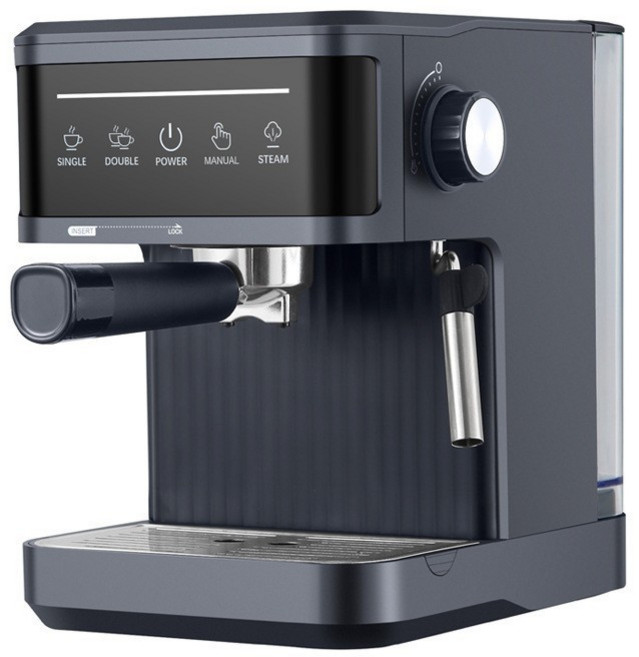 意式咖啡機家用Espresso Machine小型半自動20Bar咖啡機奶泡外貿, 1個, 868黑色:國內可用110V