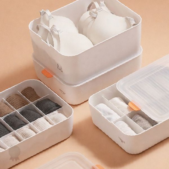 서랍 속 의류 정리 칸막이 수납함 양말 속옷 보관 케이스 투명 뚜껑 다용도 정리, 1개, 15칸