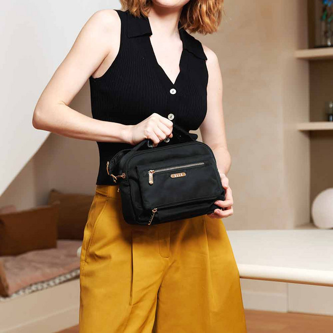 엘르 여성 나일론 여행용 미니 크로스백 토트백 포트