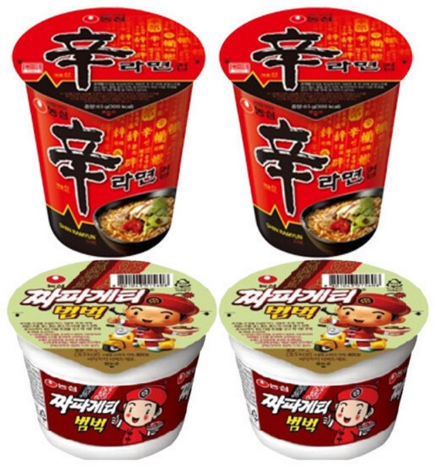 신라면컵+짜장범벅 각12개씩(소컵), 24개