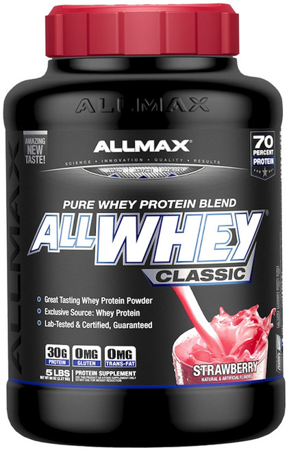 ALLMAX 乳清蛋白粉, 草莓風味, 1罐, 2.27kg