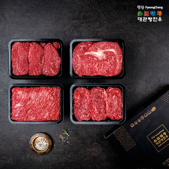 [평창축협] 대관령한우 로스 정육 2호등심400g(1+) 안심400g(1+) 불고기400g(1+) 국거리400g(1+), 1개, 상세 설명 참조, 400g