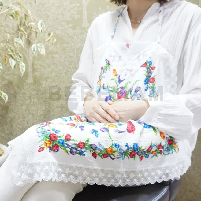 KC인증 국내산 꽃무늬 레이스앞치마 휴대용 다용도 예쁜앞치마 에이프런, 레이스앞치마 EA16, 1개