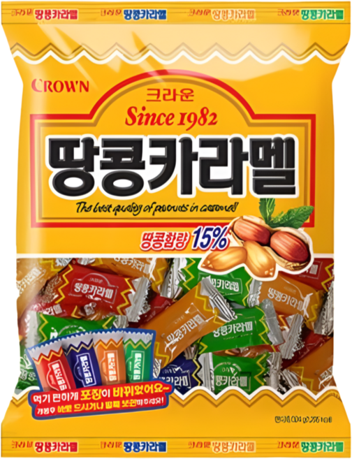 크라운 땅콩카라멜 3p, 324g, 1세트