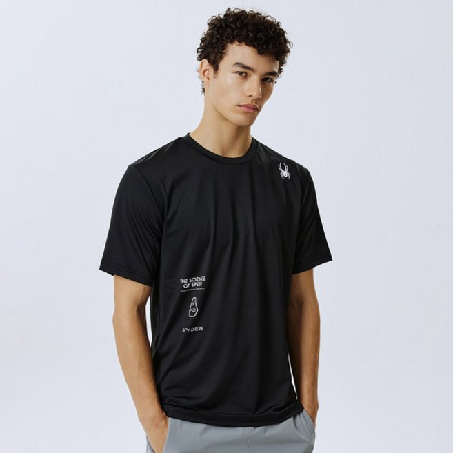 스파이더 남성 냉감 4WAY 헥사곤 그래픽 반팔 티셔츠 SPJFCNRS203MBLK GFL300 BVG993