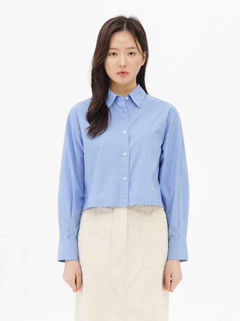 탑텐 TOPTEN 여성) 포플린 코튼 크롭 셔츠_MSE2WC2501 MSE2WC2501 147638