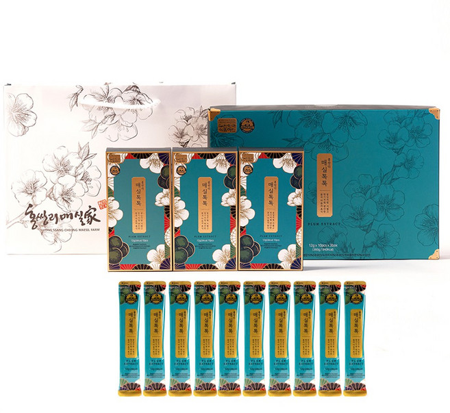 매실명인 홍쌍리 여사의 매실톡톡 선물세트(12gx10포x3박스)+ 쇼핑백, 30개, 12g