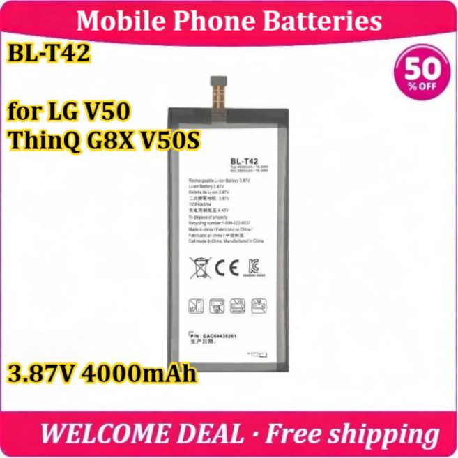 [신제품] LG V50 ThinQ G8X 휴대폰 배터리용 BL-T42 3.87V 4000mAh 대용량 교체용 리튬, 01 China Mainland, 1개, 01 2pcs BL-T42 4000mAh
