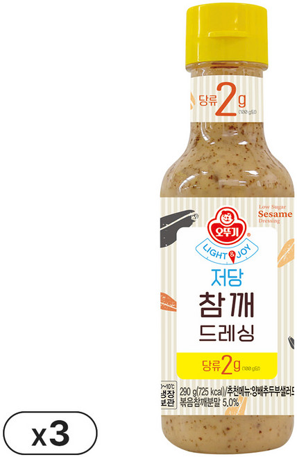 오뚜기 Light&Joy 저당 참깨 드레싱, 3개, 290g