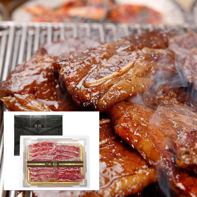 프리미엄 la갈비 미국산 2kg 3kg 초이스등급 CAB등급 갈비 소갈비 엘에이갈비 추석 명절 선물세트, 1개