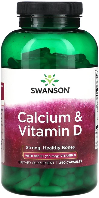 Swanson 칼슘 & 비타민D 캡슐 240정 Swanson (스완슨), 1개 - 쿠팡