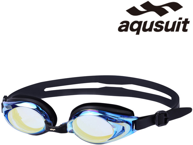 국내생산 아퀴스트 김서림방지 안티포그 미러코팅 물안경 어린이 아동 초등 성인 수경 TG-2500MR, 블루블랙, 1개