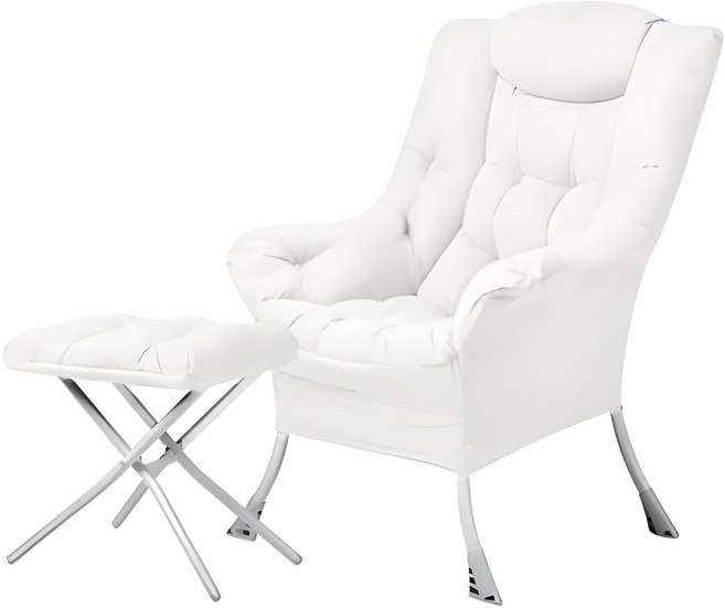 캠프밸리 릴렉스 1인용 밀란소파 플러스 + 쿠션 발받침 체어 세트, 아이보리 플러스