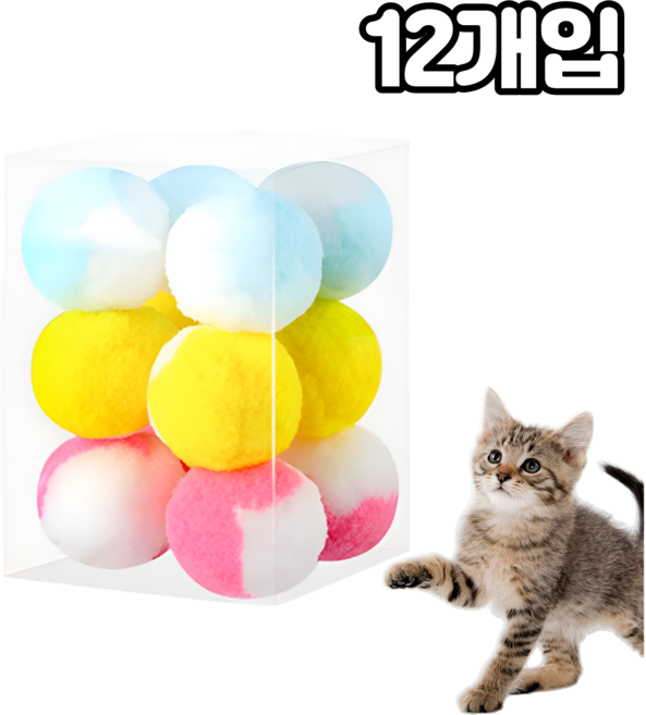 댕냐르트 고양이 무소음 소프트볼 12p 소형 대형, 12개, 대형(KD92)