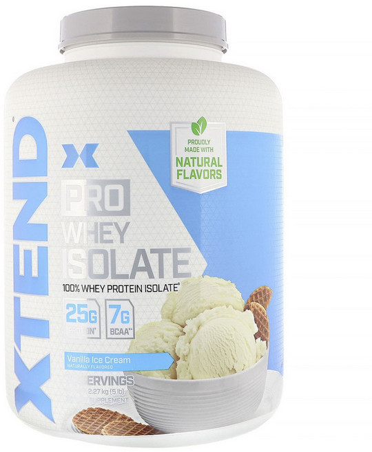 사이베이션 엑스텐드 프로 웨이 프로틴 아이솔레이트 단백질 보충제 바닐라 아이스크림 글루텐 프리, 1개, 2.27kg