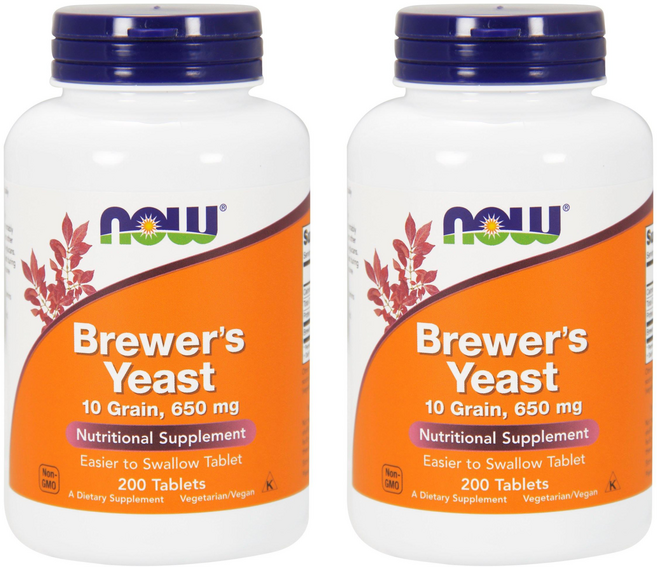 NOW Foods 啤酒酵母錠 650mg, 200顆, 2罐