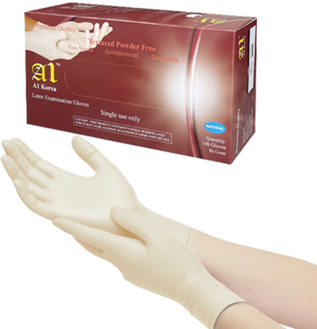 시월A1라텍스 장갑 의료용 진료용 병원용 100매, S(여성,남성), 1개