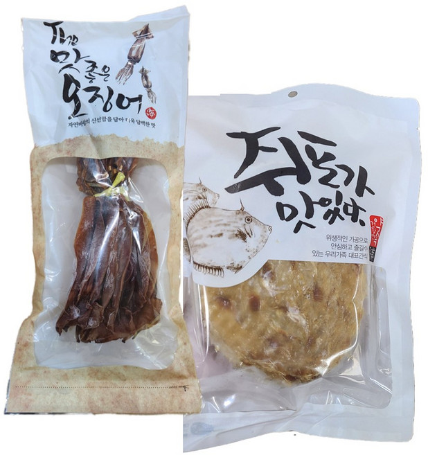 쫄쫄이 오징어 마른오징어 300g 쥐포가 맛있다 참쥐포 300g 각 1봉씩 2봉 1세트, 1개