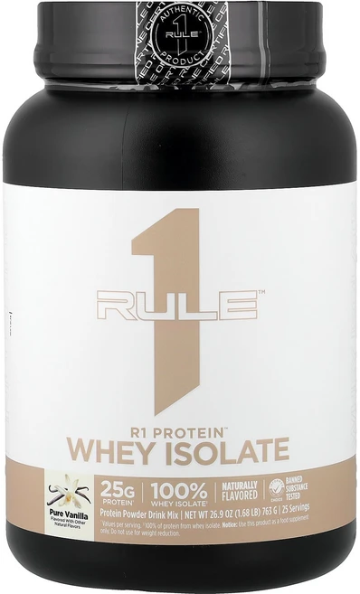 Rule One Proteins R1 Protein™ Whey Isolate Pure Vanilla 1.68 lb 763 g, 762 g, 1개 - 쿠팡