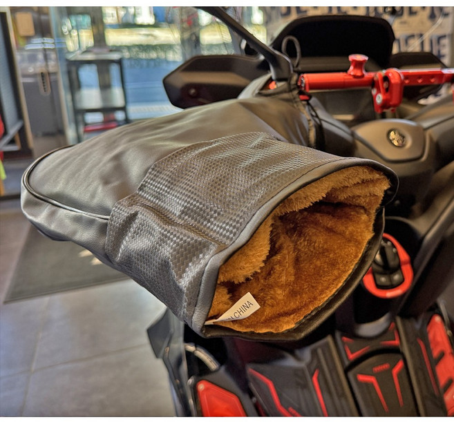 오토바이 겨울 토시 스쿠터 범용 방한 기모 글러브 장갑 보온 좌우 세트 핸들용, 1개, 투톤 라운드