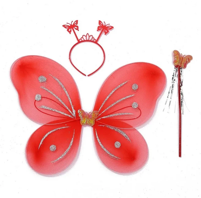 빛나는 날개 깜박이는 나비 스커트 조명 세트 LED 코스튬 소품 소녀 스커트 천사 2-8 세 부활절 발렌타인