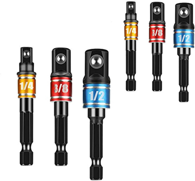 공구 소켓 어댑터 3종 복스 연장대, 2세트, 블랙