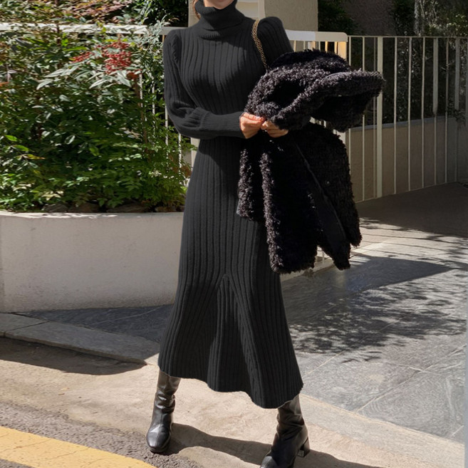 떳다그녀 단미 머메이드 니트 롱 원피스