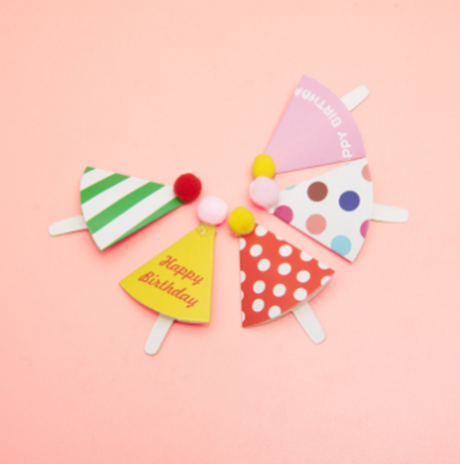 미니고깔모자 5개입 케이크 픽 미니토퍼 곰돌이케이크, A