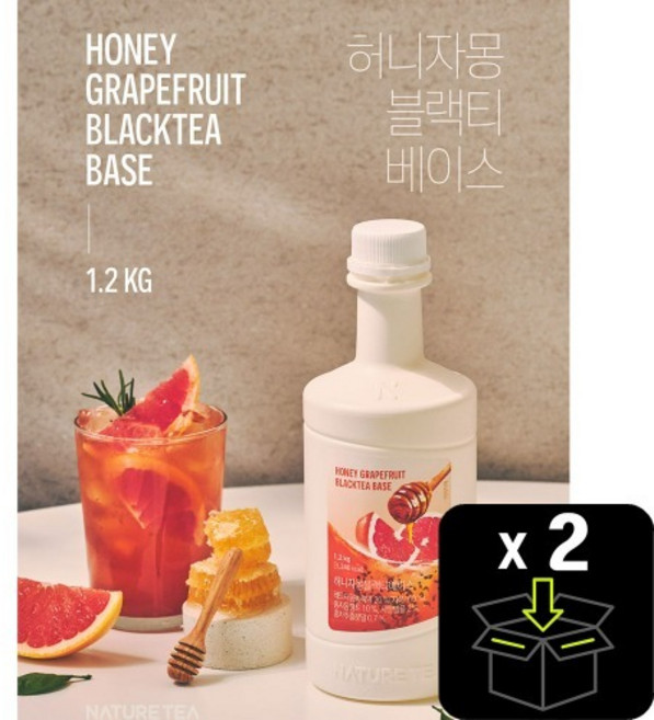 네이쳐티 허니자몽블랙티 베이스, 1.2kg, 2개