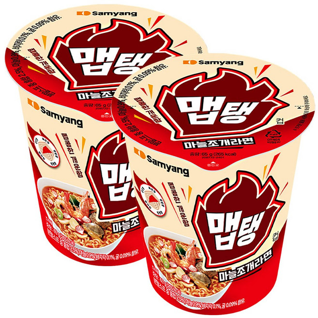 삼양 맵탱 마늘조개라면 65g, 2개