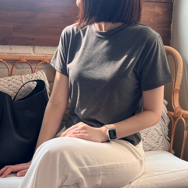 국산 여성 반팔티 이너 티셔츠 모달 여성 반팔 티셔츠 여자 반팔티