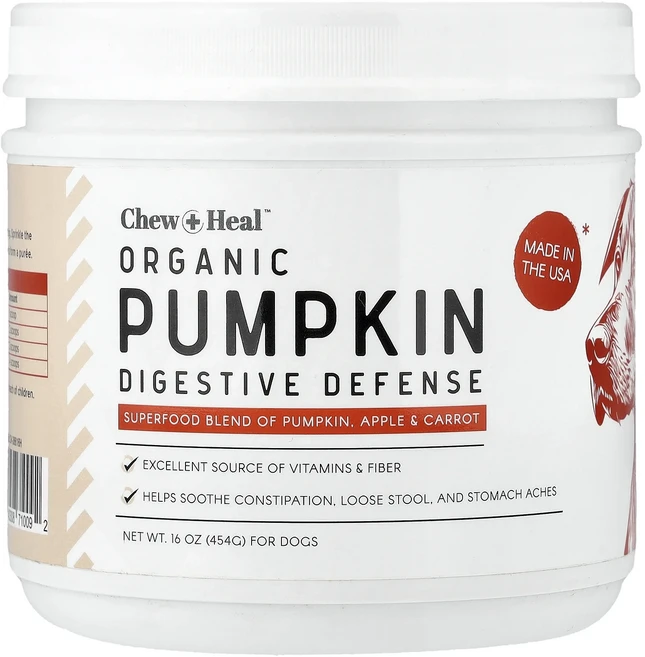 헁복하고 건강하세요 Chew + Heal 유기농 호박 소화 방어 반려견용 454g(16oz) 늘 챙기셔야합니다, ChewHeal유기농호박소화방어반려견용454g16oz - 쿠팡