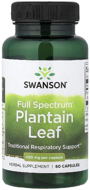 스완슨 질경이 잎 400mg Plantain 캡슐 60정, 1개