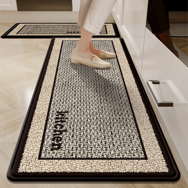 북유럽 주방 매트 싱크대 논슬립 러그, 사각형-캐시미어 패턴-도트, 40x90cm 두께 4mm, 모조 캐시미어 패턴-도트