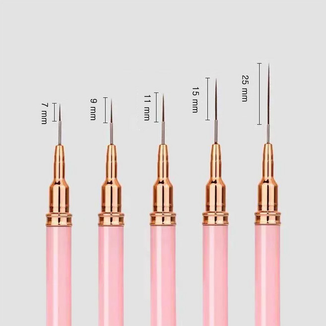 뉴프렐류드 네일 라인 아트 브러쉬 5종 세트, 1개, 핑크