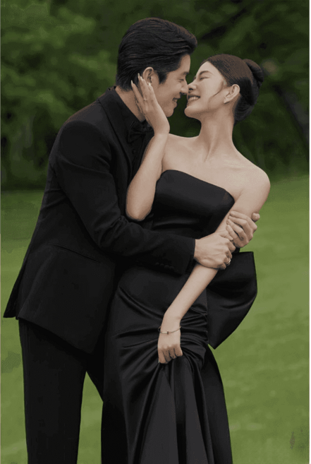 웨딩촬영커플룩 리본 드레스 신혼여행 튜브탑 스냅