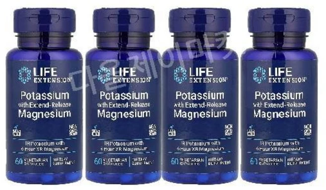 4개 라이프 익스텐션 포타슘 칼륨 영양제 포타시움 마그네시움 Potassium 60정 - 쿠팡