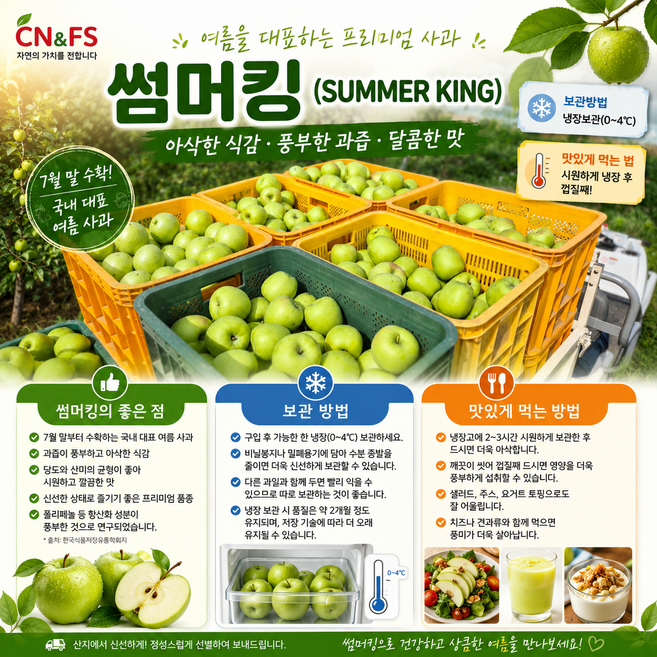 농특축수산물 썸머킹 청사과, 1박스, 5KG중소과